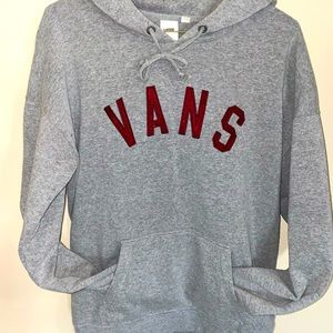 {VAN’S} Pullover Hoodie - Grey and Maroon - MEDIUM